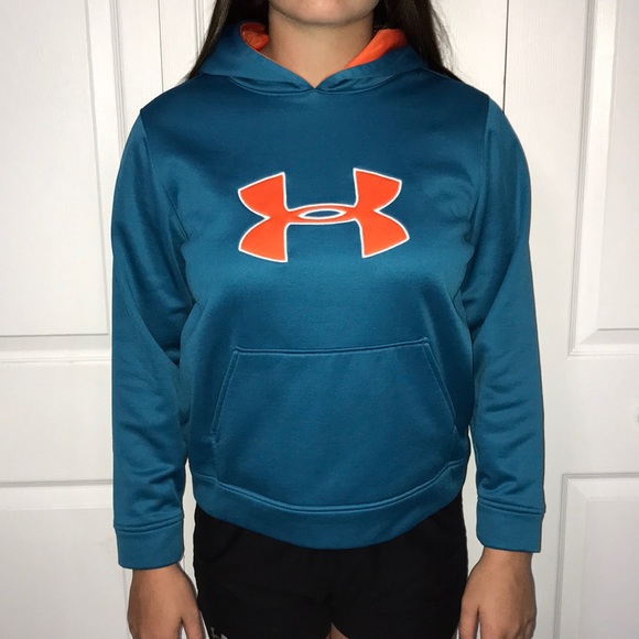 black and orange under armour hoodie